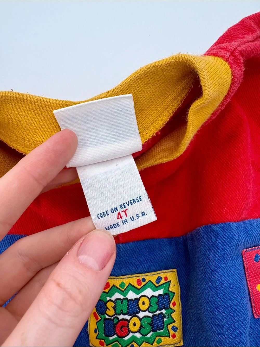 Vintage Oshkosh B’Gosh Colorblock Sweatshirt Henley Primary Colors 90’s Kidcore